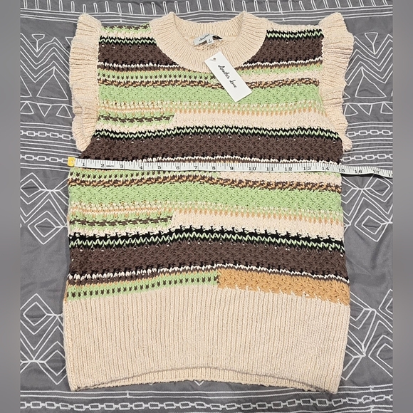 Another Love Crochet Knit Crewneck Sweater Vest Size Small - Picture 3 of 6
